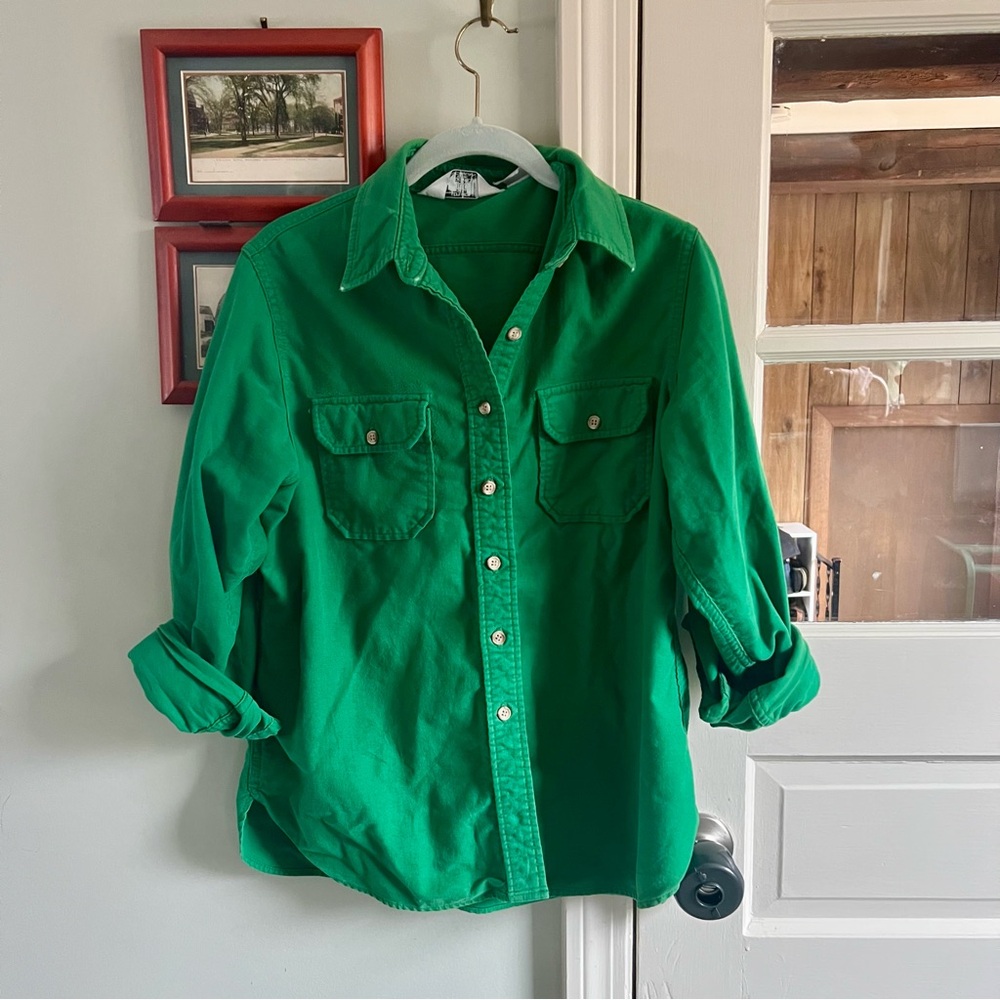 Perfectly Worn-In Green Vintage Woolrich Button Down
